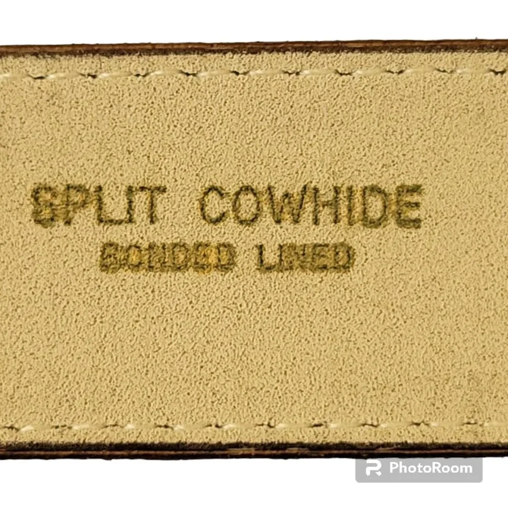 Surrey by Swank Brown Leather Split Cowhide w Belt Brass Buckle in Size 42 New